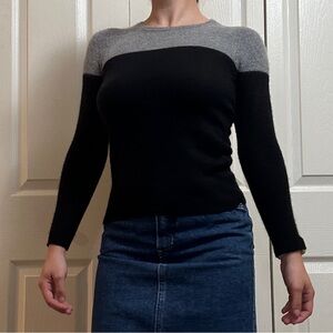 Vintage Morgan Taylor Crewneck Cashmere Sweater - Black/Grey - S
